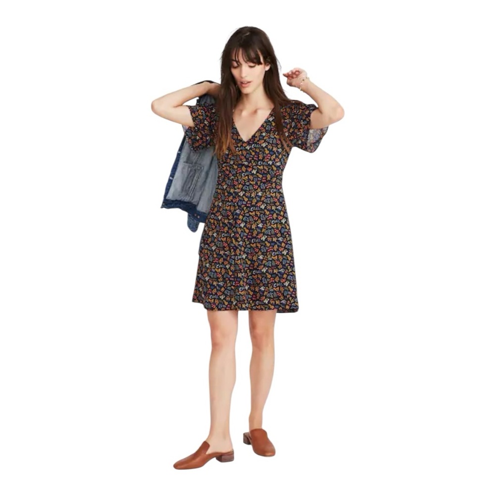 MADEWELL | Cross Front Mini Dress Flutter Sleeves Size 14